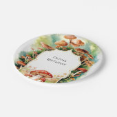 Kleurrijke Boho Mushroom Verjaardag Papieren Bordje (Gekanteld)