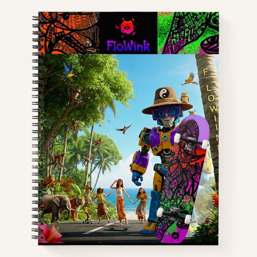 Kleurrijke Boho Ninja Notitieboek (Voorkant)
