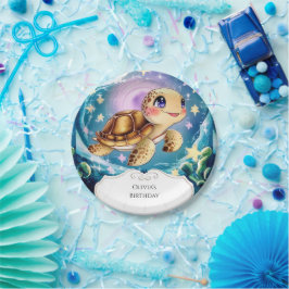 Kleurrijke Boho onderwater schildpad verjaardag Papieren Bordje