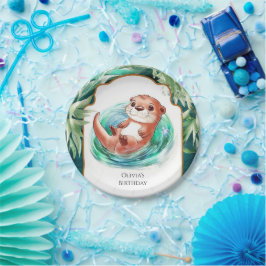 Kleurrijke Boho Otter Verjaardag Papieren Bordje