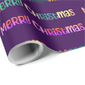 Kleurrijke Boho Paarse kerst Cadeaupapier (Rol Hoek)