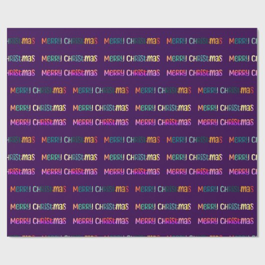 Kleurrijke Boho Paarse kerst Cadeaupapier (Vlak)