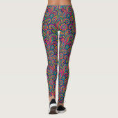 Kleurrijke Boho Paisley volkskunst Leggings (Achterkant)