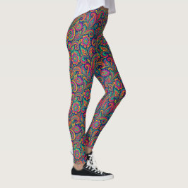 Kleurrijke Boho Paisley volkskunst Leggings