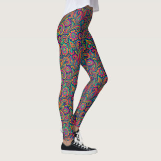 Kleurrijke Boho Paisley volkskunst Leggings