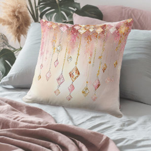 Kleurrijke Boho Pareltjes Blush Roze en Goud ID103 Kussen