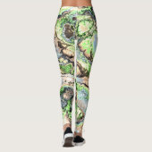 Kleurrijke Boho Pastel Fractal Marmer Abstracte ku Leggings (Achterkant)