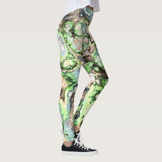 Kleurrijke Boho Pastel Fractal Marmer Abstracte ku Leggings (Rechts)