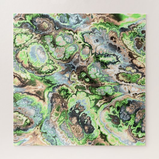 Kleurrijke Boho Pastel Fractal Marmer Abstracte ku Legpuzzel (Horizontaal)