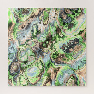 Kleurrijke Boho Pastel Fractal Marmer Abstracte ku Legpuzzel