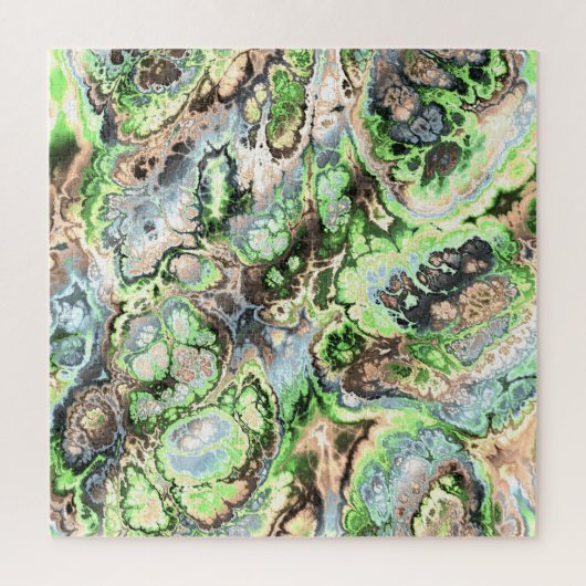 Kleurrijke Boho Pastel Fractal Marmer Abstracte ku Legpuzzel (Verticaal)