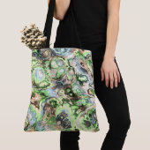 Kleurrijke Boho Pastel Fractal Marmer Abstracte ku Tote Bag (Dichtbij)