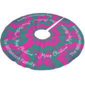 Kleurrijke Boho Patroon Roze Groen Trendy Kerstmis Kerstboom Rok (Gekanteld)