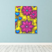 Kleurrijke Boho Pop AI Kunst Decor Canvas Afdruk (Insitu (Houten vloer))