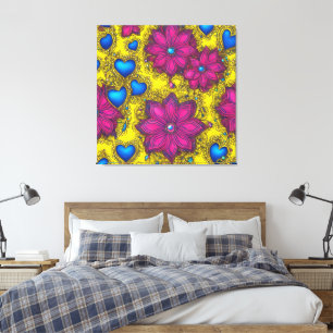 Kleurrijke Boho Pop AI Kunst Decor Canvas Afdruk