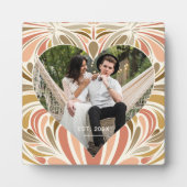 Kleurrijke Boho Print Hart Foto met Jaar Fotoplaat (Voorkant)