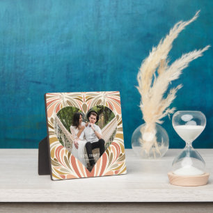 Kleurrijke Boho Print Hart Foto met Jaar Fotoplaat