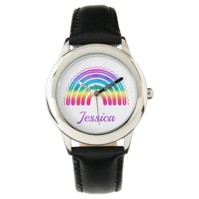 Kleurrijke Boho Regenboog Gradiënt Horloge (Voorkant)
