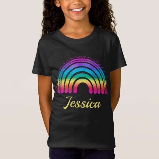 Kleurrijke Boho Regenboog Gradiënt T-shirt (Voorkant)