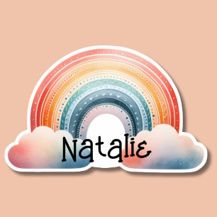 Kleurrijke Boho Regenboog Monogram Waterdicht Sticker