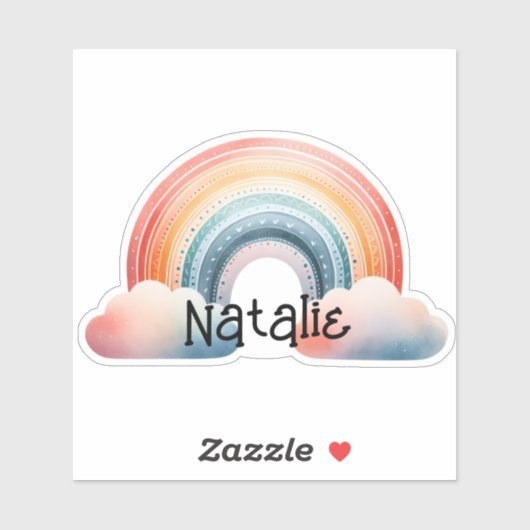 Kleurrijke Boho Regenboog Monogram Waterdicht Sticker (Vel)