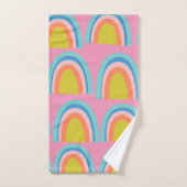 Kleurrijke Boho Regenboog Patroon Bright Pastel Fu Bad Handdoek (Handdoek)