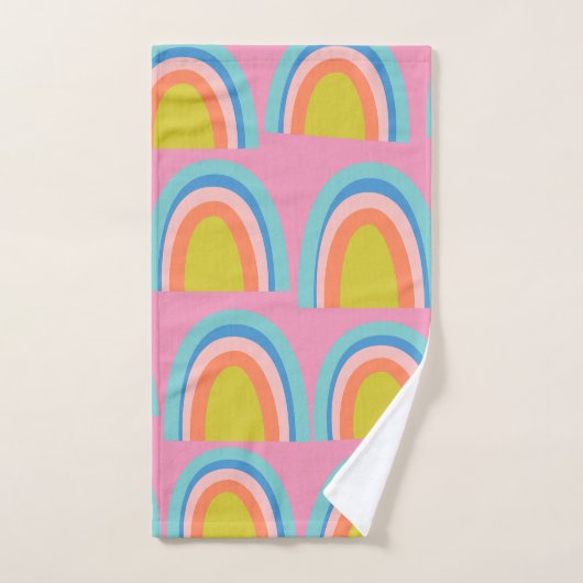 Kleurrijke Boho Regenboog Patroon Bright Pastel Fu Bad Handdoek (Handdoek)