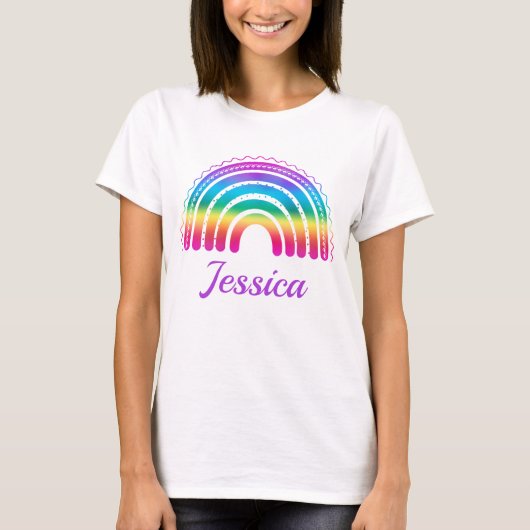 Kleurrijke Boho Regenboog T-shirt (Voorkant)