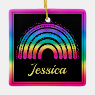 Kleurrijke Boho Regenboog Worp Kussen Keramisch Ornament
