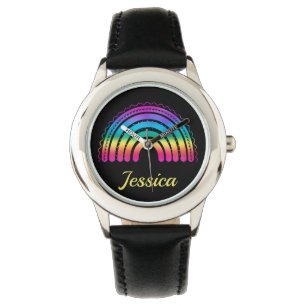 Kleurrijke boho regenbooggradiënt horloge
