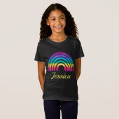 Kleurrijke boho regenbooggradiënt t-shirt (Voorkant volledig)