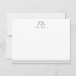 Kleurrijke Boho Regenbooglijn Kinderen Briefpapier Notitiekaartje