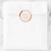 Kleurrijke Boho Retro Bogen Welkom Bruiloft Ronde Sticker (Tas)
