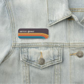 Kleurrijke Boho Retro Stripes Naamplaatje (In situ)