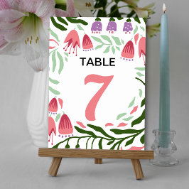 Kleurrijke boho retro takken en bloemen bruiloft kaart