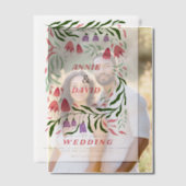 Kleurrijke boho retro takken en bloemen bruiloft vellum uitnodigingen (Offset (Koppel))