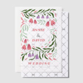 Kleurrijke boho retro takken en bloemen bruiloft vellum uitnodigingen (Offset (Uitnodiging))