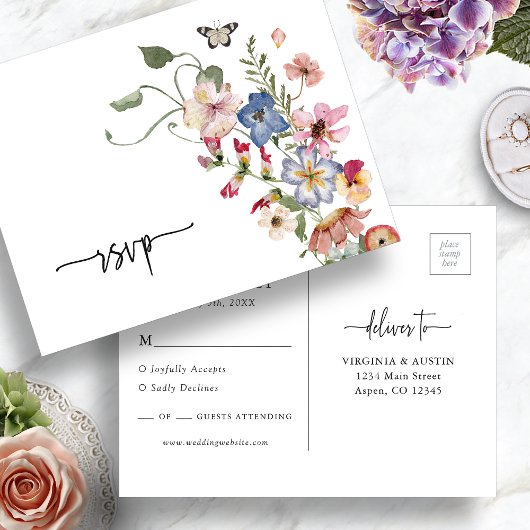 Kleurrijke Boho RSVP briefkaart