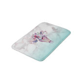 Kleurrijke Boho schedel & Bloemen Over Marmer Ombr Badmat (Gekanteld)