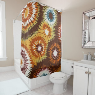 Kleurrijke Boho Starburst Tie Dye Design Douchegordijn