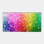 Kleurrijke boho stijl glitter textuur monogram bureaumat (Voorkant)