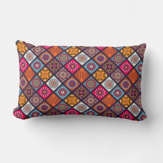 kleurrijke boho - stijl kussen (Voorkant)