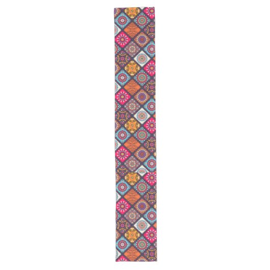 kleurrijke boho - stijl lange tafelloper (Voorkant)