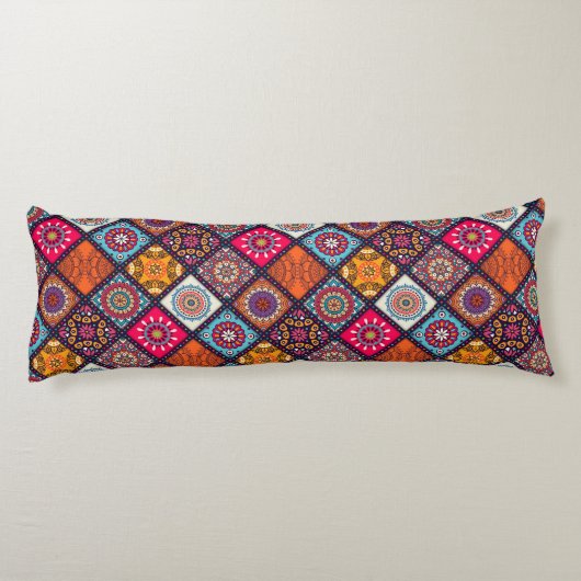 kleurrijke boho - stijl lichaamskussen (Achterkant)