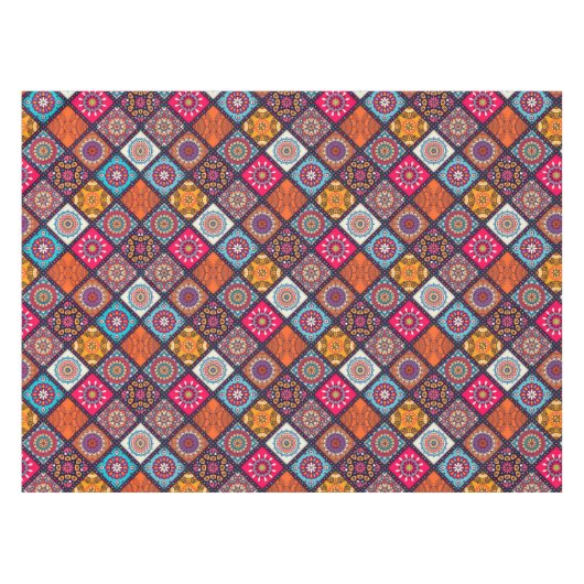 kleurrijke boho - stijl tafelkleed (Voorkant (Horizontaal))