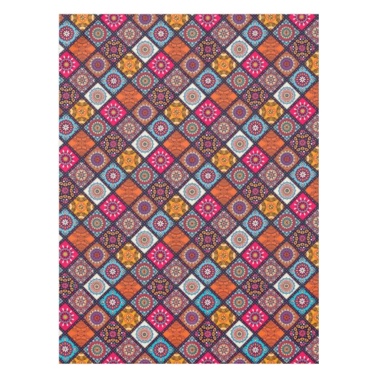 kleurrijke boho - stijl tafelkleed (Voorkant)