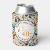Kleurrijke Boho stijl Volwassen Verjaardagsfeest Blikjeskoeler (Blikje Voorkant)