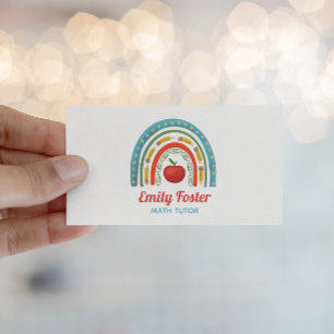 Kleurrijke Boho Teacher Rainbow Custom Visitekaartje