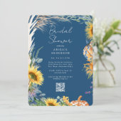Kleurrijke Boho Teal Pompoen Herfst Bruiloft Feest Kaart (Staand voorkant)
