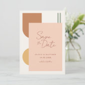Kleurrijke Boho Terracotta Boog QR Code Trouwen Save The Date (Staand voorkant)